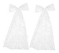 WOFASHPURET 10pcs Pearl Veil Bow Hair Clip for Weddings Elegant Bridal Accessories for Special Occasions Safe Lace Material Instant Stunning Hair Style for Brides and Parties