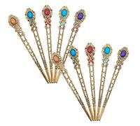 WOFASHPURET 10pcs Vintage Hair Chopsticks for Women Rhinestone Decorated Retro Hair Sticks for Buns for Weddings and Daily Wear