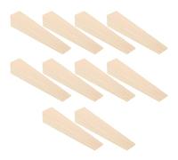 WOFASHPURET 10pcs Wooden Door Wedge Stopper Triangle Wood Block Non- Stop for Chair Caning Supplies Home Office Garden Indoor and Outdoor Use Beige