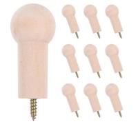 WOFASHPURET 10pcs Wooden Round Hooks Hanging Towel Rack for Bathroom Safe Hanging Prevents Clothes Clutter Simple Practical Design for Home