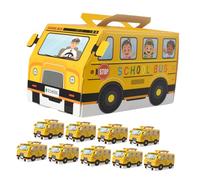 WOFASHPURET 10pcs Yellow Bus Shaped Treat Containers Back to School Party Favor Boxes for Friendly Design for Classroom Decorations and Celebrations