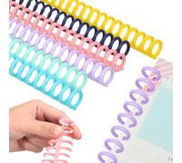 WOFASHPURET 12 Pcs Comb Binding Spines, 30 Rings Click Binding Spines Plastic Spiral Coils for Student Teacher Office Workers Collectors 6 Colors