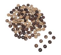 WOFASHPURET 150pcs Coconut Shell Buttons Wood Buttons for Sewing Rustic Boho Round Two-Hole Decorative Pattern Easy to Sew for Creative DIY Endeavors and Daily Wear
