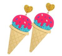 WOFASHPURET 1pair Ice Cream Dangle Earrings for Women Cute Food-inspired Drop Earrings Adorable Dessert Jewelry for Parties and Everyday Wear Lightweight