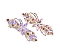 WOFASHPURET 1Pair Stylish Flower Hair Clips for Women of Rhinestone Decorative Claw Clips for Thick Hair and Various Occasions Durable Spring Mechanism Cute Hair Accessories