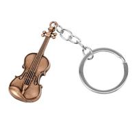 WOFASHPURET 1pcs Zinc Alloy Key Chain Pendant Tiny Violin Key Chain Stylish Charming Music Theme Keyring for Bag Decor Easy to Carry Versatile Use Party Accessory