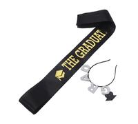 WOFASHPURET 1set Graduation Party Headband and Sash Distinctive Cap Hairband with Shoulder Strap for Ceremony Prom and Photo Shoot Events Handmade Excellence and Party Atmosphere