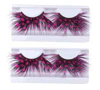 WOFASHPURET 2 Pairs Pink Costume False Eyelashes Style Reusable Deluxe Party Eyelashes for Ladies Eye Makeup and Cosplay