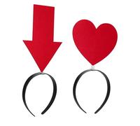 WOFASHPURET 2 Pcs Valentine's Day Heart Headbands for Women and Soft Elastic Arrow and Heart Shape Hairbands Comfortable Non Woven Fabric Symbolic Accessories for Romantic Holiday Parties and