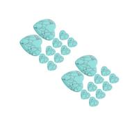 WOFASHPURET 20 pcs Polished Natural Turquoise Heart Stones for DIY Jewelry and Home Decor Smooth Handcarved Craft Gems for Adornment Collectible Turquoise Craft Accessory