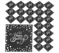 WOFASHPURET 200 pcs Silver Foil Disposable Birthday Napkins Soft Absorbent Paper for Cocktail Dinner Party Tableware Decorations