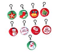 WOFASHPURET 20pcs Christmas Plush Keychains Soft Cartoon Key Holder Bag Charms Decorative Key Rings for Women Party Supplies Random Styles