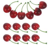WOFASHPURET 20pcs Red Artificial Cherry Decor Foam Fruit Model for Home Decoration and Party Use, Reusable Cherry Ornaments for Fruit Baskets and Table Centerpieces