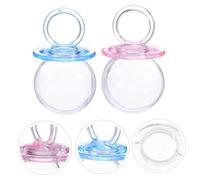 WOFASHPURET 24pcs Clear Pacifier Candy Boxes for Shower Favors Transparent Treat Containers Blue and Pink Compact Fillable Shape Boxes for Baptism and Birthday Parties