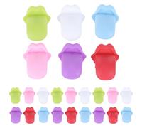 WOFASHPURET 24pcs Reusable Tongue Shaped Silicone Wine Glass Markers with Chic Colorful Design for Homes and Dining Bars, Lightweight Party Drink Charms for Easy Glass Random Color