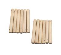 WOFASHPURET 25 Pcs Round Wooden Sticks with 3mm Hole Solid Wooden Rods Craft Tools for Toy Building and Model Making, Smooth Surface Synthetic Material Suitable for Craft Projects and Pet