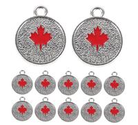 WOFASHPURET 25pcs Canada Flag Maple Leaf Charms Enamel Alloy Pendants for Bracelets Necklaces Keychains DIY Jewelry Making Accessories Patriotic Souvenir for Canada Day Decorations