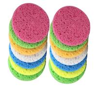 WOFASHPURET 25pcs Natural Cellulose Facial Sponges for Cleansing and Makeup Removal Soft Round Face Sponges with Strong Water Absorption Suitable for Sensitive Skin and Daily Random Color