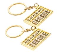 WOFASHPURET 2pcs Abacus Keychain Pendants Key Chain Pendants Decorative Key Ring Chinese Style Metal Material
