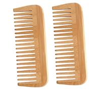 WOFASHPURET 2pcs Anti-static Wooden Wide Tooth Comb for Women Thick Wood Detangling Hair Combs with Smooth Teeth Scalp Massage Stimulating Circulation Suitable for Curly and Thick Hair