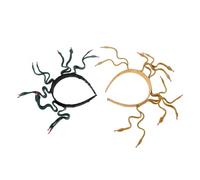 WOFASHPURET 2pcs Bendable Snake Headpiece for Women Flexible Egyptian Medusa Crown Cosplay Accessory with Intricate Snake Details Plastic Vinyl Material Earthy Gold Dark Green