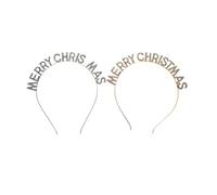 WOFASHPURET 2pcs Decorative Rhinestone Headbands for Merry Christmas Stylish Hair Hoops for Year Parties Comfortable and Fun Hairbands Holiday Accessories