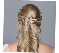 WOFASHPURET 2pcs Durable Flower Hair Claw Clips with Strong Spring Hold Nonslip Tropical Floral Design with Radiant Artificial Crystal Accents for Thick Hair Elegant Accessories for Women