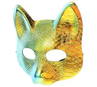 WOFASHPURET 2pcs Fox Mask Plastic Half Face Cover for Halloween Carnival Party Costume Unisex Japanese Animal Masquerade Accessory for Men Women