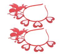 WOFASHPURET 2pcs Heart Headband Accessories for Valentine Day Party Cute Cupid Hairbands for Couples and Friends Romantic Photo Booth Props Fun Birthday Hair Accessories