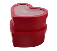 WOFASHPURET 2pcs Heart Shaped Boxes with Window Red Flower Boxes for Perfumes Makeup and Special Presents for Valentine's Day Weddings and Birthday Party Favors