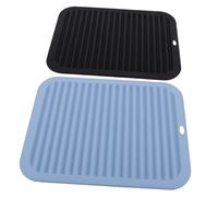 WOFASHPURET 2pcs Heat Resistant Silicone Mat for Curling Iron Non- Flexible Hot Pad for Travel Kitchen Silicone Protective Tray for Hot Styling Tools