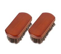 Wofashpuret 2Pcs Horse Hair Cleaning Brush Set,Hair Bristles Brush for Boots, Shoes, Car Seats Shoe Care Portable and Lightweight