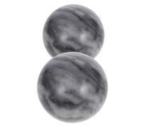 WOFASHPURET 2pcs Jade Baoding Meditation Balls for Hand Therapy and Deep Tissue Massage Natural Marble Fitness Exercise Spheres with Ergonomic Grip Portable Stress Relief