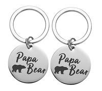 WOFASHPURET 2pcs Key Chains Elegant Father Day Key for Dad Stepdad Father-Law and Unique Bag Pendants for Personal Accessories
