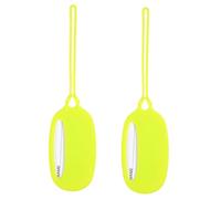 WOFASHPURET 2pcs Oval Silicone Luggage Tags for Travel Bag Identification Suitcase Name Tags with Easy Attachment Prevent Loss for Flight Holdall
