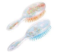 WOFASHPURET 2Pcs Paddle Hair Brush for Women and Detangling Comb with for Scalp Massage Reusable Hair Styling Brush for Wet and Dry Unicorn and Rainbow
