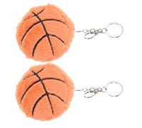 WOFASHPURET 2pcs Plush Basketball Keychain Charm Soft Sports Ball Keyring for Boys and Girls and Stylish Accessory for Backpacks and Purses for