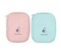 WOFASHPURET 2pcs Portable Family Medicine Bag Wear Resistant Outdoor Medicine Case for Travel Hiking Camping and Daily Use Lightweight Easy Light Pink