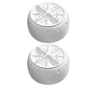 WOFASHPURET 2pcs Portable Mini Washing Machine Turbo Washing Automatic Machine Powerful Cleaning White Plastic Compact Design for Home Use and Rv Installation