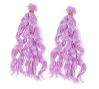 WOFASHPURET 2pcs Realistic Curly Wool-like Bjd Doll Wigs Synthetic Doll Hair Wigs Re-rooting Tool for Craft
