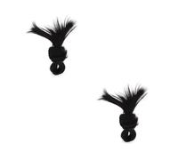 WOFASHPURET 2pcs Retro Synthetic Hair Bun Clip for Women Comfortable Low Messy Bun Hairpiece Lightweight Korean Style Chignon Extension Quick Styling Black Wig Accessory for Daily Wear