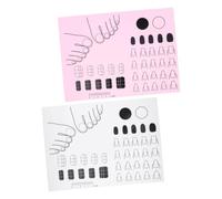 WOFASHPURET 2pcs Reusable Silicone Nail Art Mat with Accurate Coloring Sections for Manicure Practice Transfer and Mixing Pad for Beginners and Salon Supply Portable Nail Training Pad to Keep