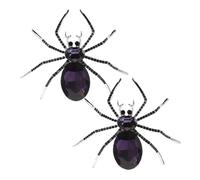 WOFASHPURET 2pcs Rhinestone Spider Brooch Unique Alloy Bling Badge Lapel Pin Halloween Jewelry for Women Men Suit Hat Bag Skirt Accessory