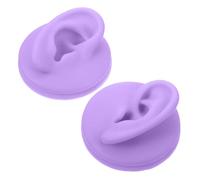WOFASHPURET 2pcs Silicone Artificial Ear Models for Piercing Practice Realistic Flexible Human Ear Simulation with Texture for Beginners and Jewelry Display