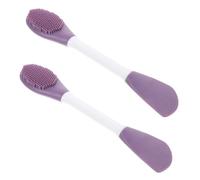 WOFASHPURET 2pcs Silicone Face Brush For Facial Deep Cleansing Cleaning Dual Beauty Facial Mask Face Brush for Women Brush for Face Mask Silicone Mask Makeup Brushes Purple Silica Gel
