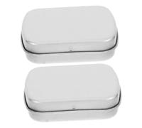 WOFASHPURET 2pcs Small Divided Storage Box Multi-functional Travel Mini Watercolor Palette Tin with Hinged Lid for Nail Polish Gel and Paint Organizing Artists and Hobbyists