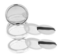 WOFASHPURET 2pcs Travel Loose Powder Container 5g Empty Powder Case with Elastic Strainer and Puff Makeup Box Refillable Compact for Portable Cosmetic Storage