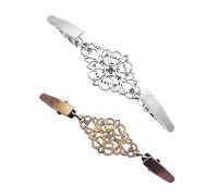 WOFASHPURET 2pcs Vintage Shawl Clips for Cardigans and Sweaters Elegant Dress Brooches for Women Retro Style Collar Fasteners for Weddings and Parties Silver and Antique Bronze