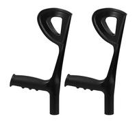 WOFASHPURET 2pcs Walking Stick Elbow Handle Cane Handle Grip Replacement Ergonomic Black Plastic Pp Balanced Movement Secure Arm Stability for Rehabilitation Walking Elderly