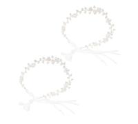 WOFASHPURET 2pcs Wedding Bridal Hair Vine with Pearl Shell Flowers Soft Silver Chain Hairband for Beach Weddings Lightweight Comfortable Headpiece with Luminous Micro Beads Elegant Floral Hair